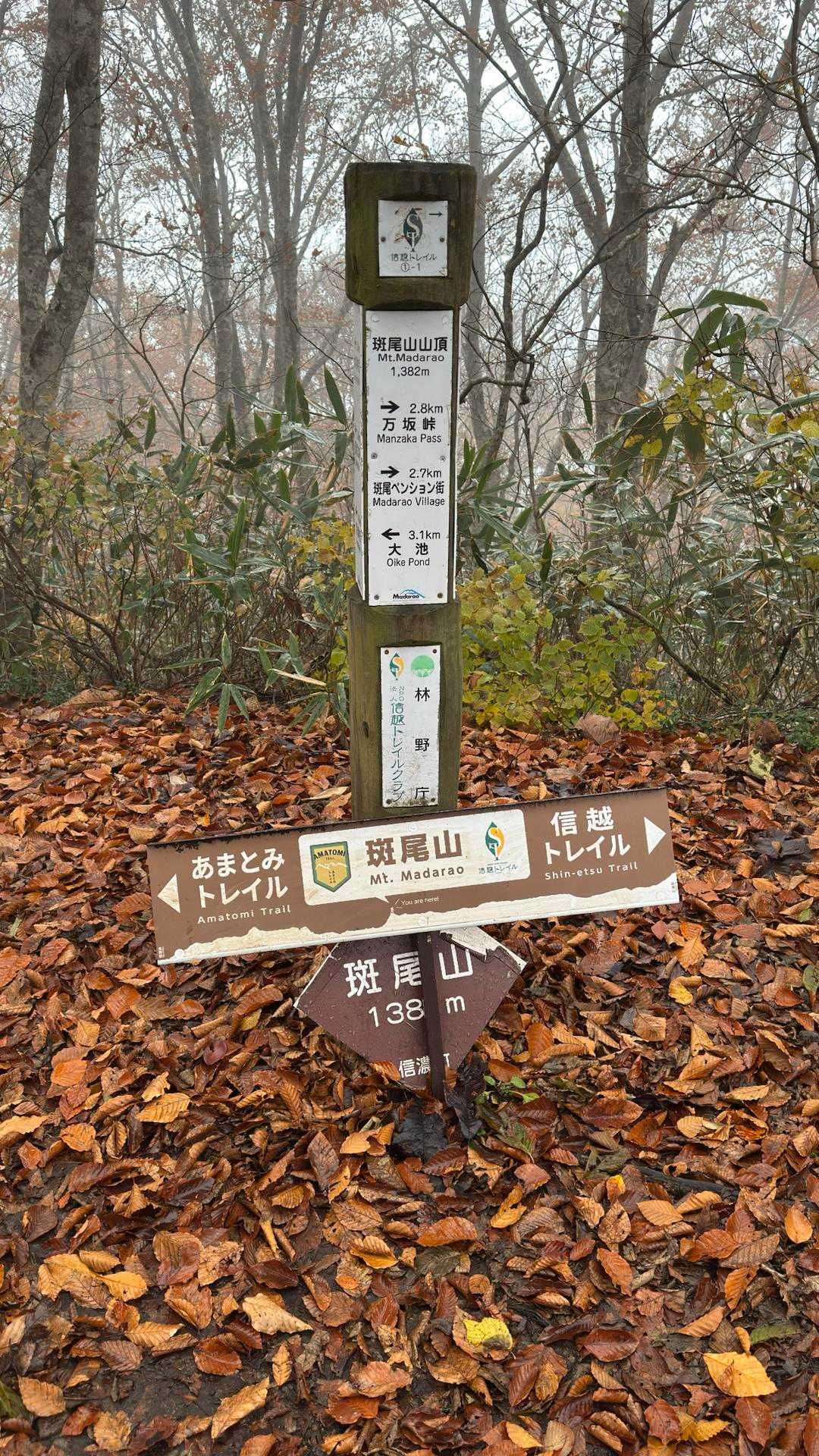斑尾山頂、信越トレイルとあまとみトレイルの起終点